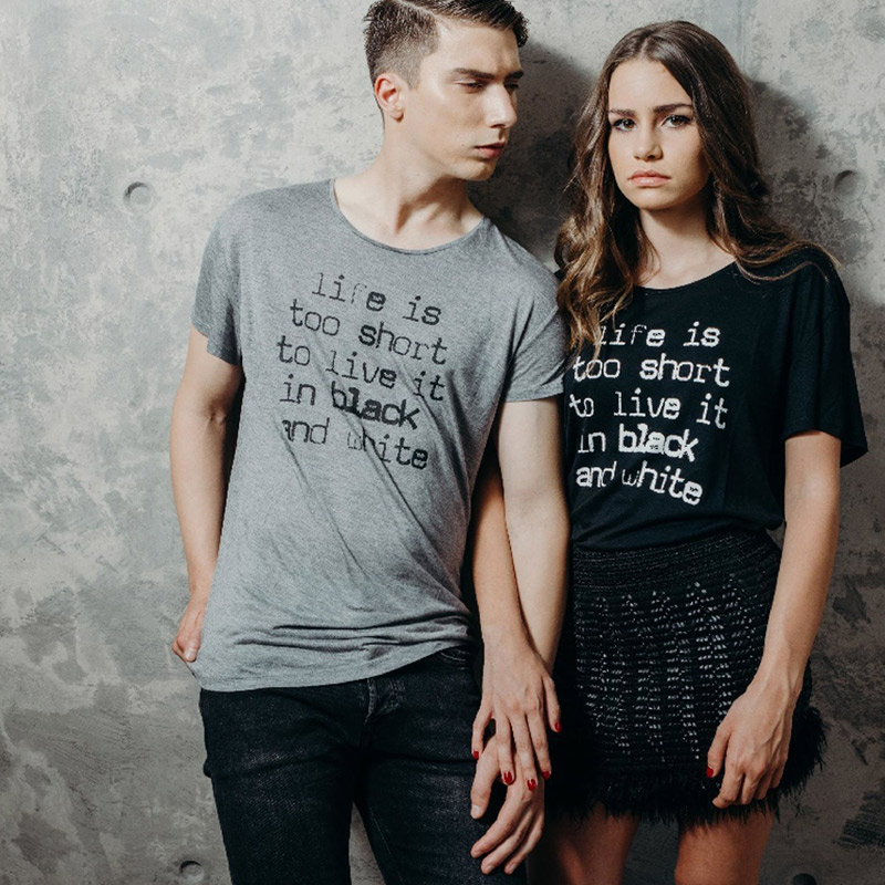 T-shirt cinzenta “Life is too short” - Image 3