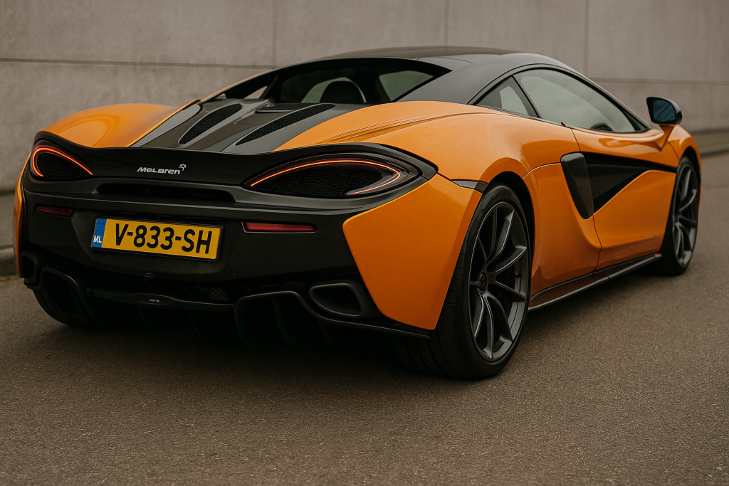 Designer da McLaren MSO durante o processo de personalização automóvel com apresentação de opções exclusivas
